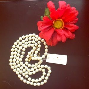 Kate Spade cream pearls of wisdom 22in necklace